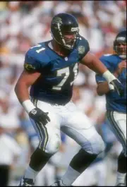 Offensive lineman Tony Boselli Jacksonville Jaguars looks on du- 1995 Old Photo