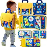 Busy Board,Agemin Montessori Busy Board for Toddlers for 3 4 Years Old,Sensory Educational Travel Toy for Toddler Activities to Learn Fine Motor Skills,Gifts for Boys and Girls.