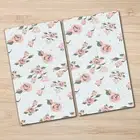 Glass Induction Ceramic Hob Cover Pastel Flowers Floral Watercolour 2x30x52