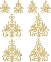 NBEADS 8 Pcs 2 Styles Gold Floral Embroidered Applique Patch, Iron on Patches Sew on Patches Ethnic Style Applique for Sewing Wedding Bride Dress Shoes Clothing Decoration Repair