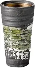 Black roll x Gold Color Shochu & Beer Cup [3.3 x 5.9 inches (8.4 x 15 cm), 13.5 fl oz (400 cc)] | Free Cup |