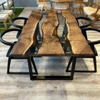 Clear Resin Epoxy Table – Live Edge Walnut – Handmade Custom Wood Furniture