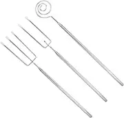NOLITOY 3pcs Stainless Steel Fondue Fork Chocolate Dipping Cheese Serving and Appetizers Compact Design for Kitchen and Home Baking and User Friendly Chocolate Candy Forks