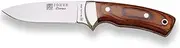 Hiking Knife Joker Corzo CR23, with Brown Leather Sheath, with Pressed red Wood Handle and 10 cm MOVA Blade, Fishing, Hiking, Camping and Hiking Tool.