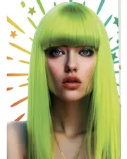 Neon Green 60cm Wig with Fringe