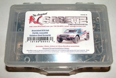 ASSOCIATED SC10 4X4 RC SCREWZ SCREW SET STAINLESS STEEL ASS043