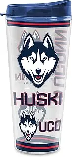Rico Industries NCAA Connecticut Huskies - UCONN 22 oz Double Walled Insulated Tritan Mayhem Tumbler Cup Keeps Drinks Cold & Hot, USA Made