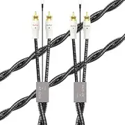 Preffair 5FT High End Turntable Cable with Ground Cable Gold Plated Dual RCA Connectors Stereo Phono Interconnecting Wire for Preamp, Record Player, Amplifier