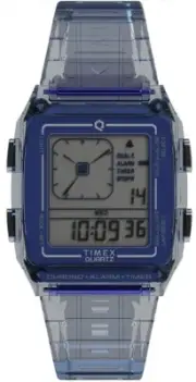 Q Timex Retro Digital Classic Translucent Men's Watch TW2W45100