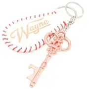 Personalized Baseball Keychain with Bottle Opener Skeleton Key Groomsmen Wedding