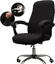 Melaluxe Office Chair Cover - Universal Stretch Desk Chair Cover, Computer Chair Slipcovers (Size: L) - Black