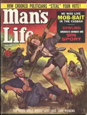 MAG: Man's Life 1/1962-Spicy Good Girl Art Civil War cover-girl fights-VG/FN