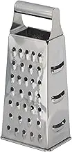 Cuisena 4-Sided Box Grater, Coarse, Fine, Zester and Slice | with Handle, Dishwasher Safe, Stainless Steel, Silver