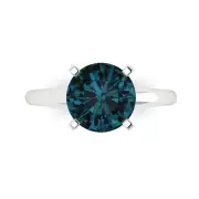 2.5Ct Round Cut - Topaz Gemstone Solitaire Ring White Gold, Anniversary Gift