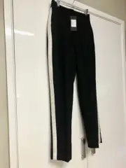 NEW $99.95 RRP Ladies 8 PORTMANS Black Tuxedo Cream Gold Stripe Pants with tag