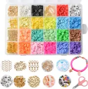 18 Colors 6mm Flat Round Disc Beads 3900pcs Polymer Soft Clay Beads For DIY Jewelry Making