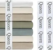 Bozenu Queen Sheet Organizers - Elastic Bands (4 Count) for Linen Closet