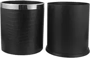 MAGICLULU Garbage Can Container Sink Trash Bin Home Crate Collapsible Human Mini Stainless Recycle Shelves Kitchen Nappy Scraps Disposal Small Trash Can with Lid Portable Paper Plastic Black