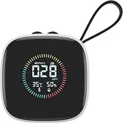 Ungtyb Air Quality Monitor, Led Display Humidity Sensor, Rechargeable Battery, Compact Temperature Gauge, High Accuracy Detection Ideal for Kitchen and Restaurant, 70 x 70 x 32 mm
