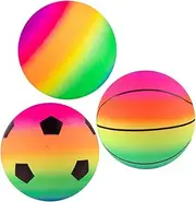PHENOFICE Home School Jumping Balls 3 Pack Kids Basketball Hoop Soft Sturdy Bounce Balls