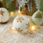 3pcs White Christmas Tree Decoration Pendant Snowball Hanging Ornament Office