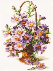 Diamond painting kit - Purple asters by Diamondmosaic