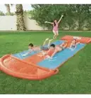 New H2OGO! 52200E Triple Water Slide 18 Ft + Drench Pool & Built In Speed Ramp
