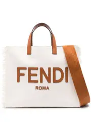 [FENDI] jacquard-logo canvas tote bag