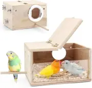 Parakeet Nesting Box - Visual Wooden Bird Nest Breeding Box - Bird Cage House...