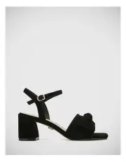[Wittner] Kass Suede Leather Heel Sandal in Black