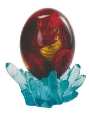 Ain’t It Nice Lava Dragon Egg Statue Red Dragon Figurine Gold Chest Transpare...