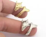 Dolphin Ring Animal Adjustable Antique silver Plated brass 6-8 US size 4006