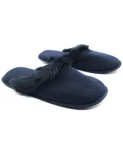 Portolano Ladies Slippers With Rabbit Fur Trim On Top