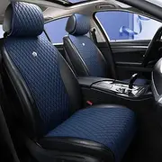 Blue Seat Covers Auto Seat Cushion Covers Leather Universal Seat Covers 2/3 Covered 11PCS Fit Car/Auto/SUV (A-Dark Blue)