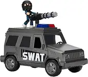 DevSeries Jailbreak: SWAT Van - 8-Inch Vehicle with Lights, Working Treads, Mounted Machine Gun, 2.75-Inch Figure, and Exclusive Virtual Item Code