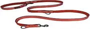 HALTI Double-Ended Lead for Dogs, Size Small, Red, 2m, Best Premium Puppy & Dog Leash, Neoprene-Padded, Easy to Use, Reflective, Adjustable Lengths, Ideal Dog Lead for Hands Free Running & Training