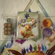 Pokemon Prismatic Evolutions-Eevee ETB Sleeves w/ Dice + Coins
