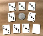 10 pcs x 1 1/8" Resin Poker Spade Ace Flatback Embellishment/Game/Fun SB629