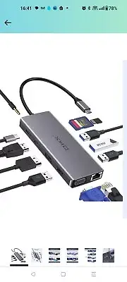Docking Station, USB C Docking Station, 12 in 1 Triple Display USB C Hub Adapter
