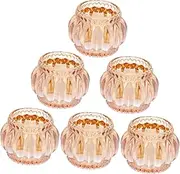 6 Pack Tealight Holders for Tables Glass Candle Holders Stable Base Decorative Tealight Adornments for Home Dec