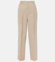 [Toteme] Toteme Pleated linen-blend straight pants AU 4 beige