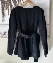 SIR THE LABEL Black Long Sleeve Yasmin Playsuit Jumpsuit Belted BNWT Size 1 8-10