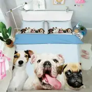 3D Dog Funny G08 Animal Bed Pillowcases Quilt Duvet Cover Set Queen King Wendy