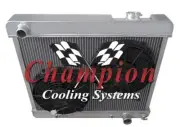 AL 2 Row 1" Tubes Radiator W/ 2 10" Fans for 1965 1966 Oldsmobile Cutlass #AE284