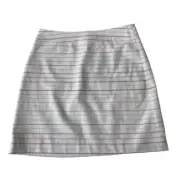 Ann Taylor Loft Linen Blend Cream Metallic Striped A-Line Skirt Size 8P NWT