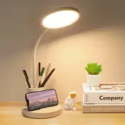 Cordless Desk Lamp, LED Desk Light with Pen/Phone Holder, Rechargeable Reading L