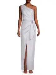 AIDAN MATTOX One-shoulder Column Gown In Lavender SIZE 6