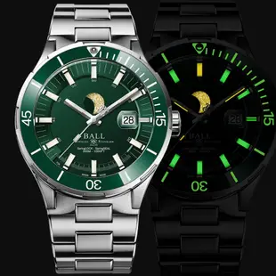 BALL 波爾錶 Roadmaster 300米防水月相錶 機械錶 手錶-綠色-DM3150B-S13J-GR