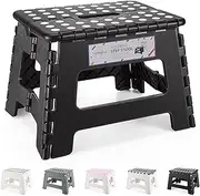 HOUSE DAY Folding Step Stool Lightweight Plastic Step Stool,9 inch Foldable Step Stool for Kids & Adults,Non Slip Folding Stools For Kitchen Bathroom Bedroom