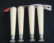 NEW Waddell #2508 Round Wooden 8" Tapered Legs Set of 4 Unstained Wood-#24